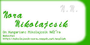 nora mikolajcsik business card